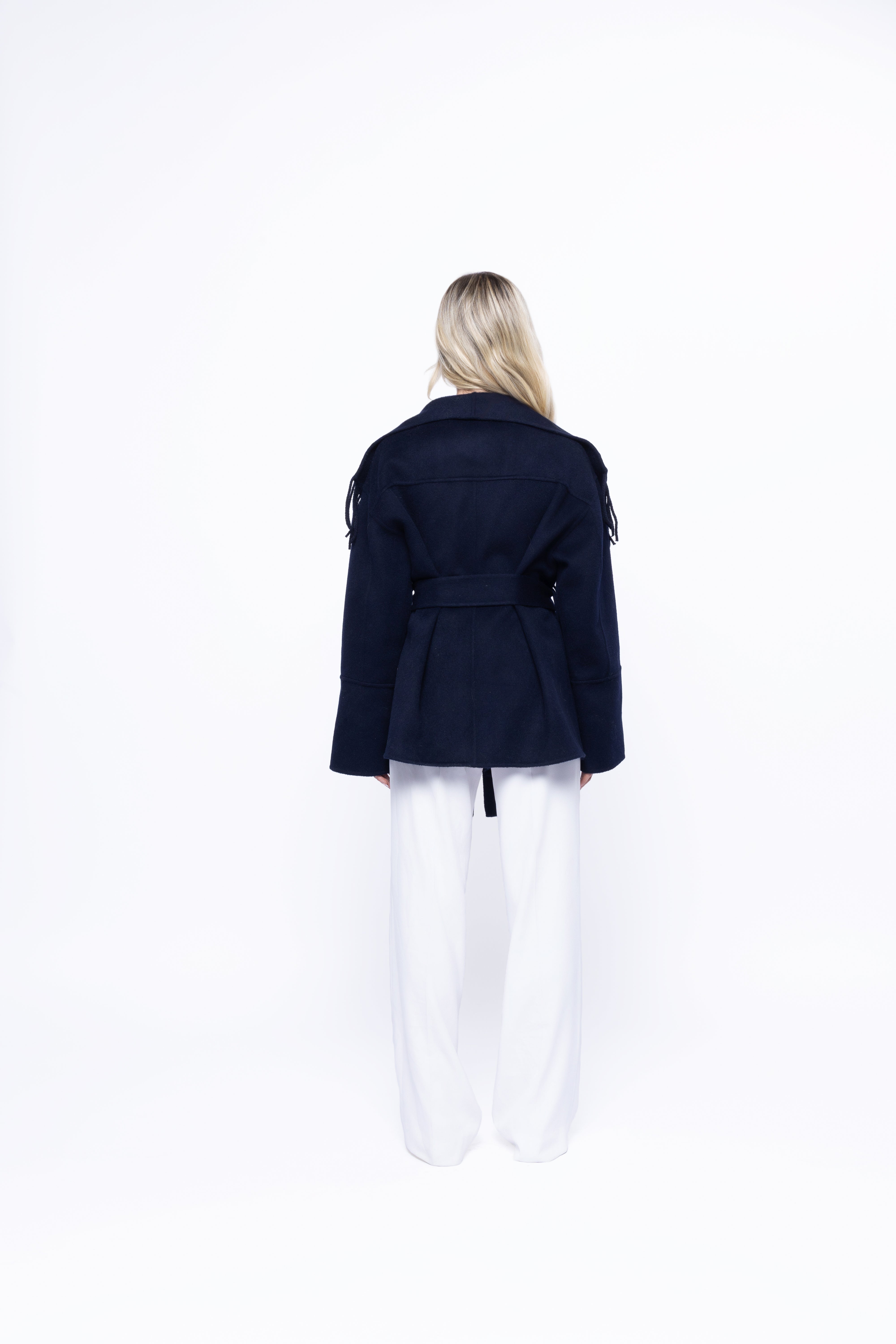 Blue FringeWrap Coat