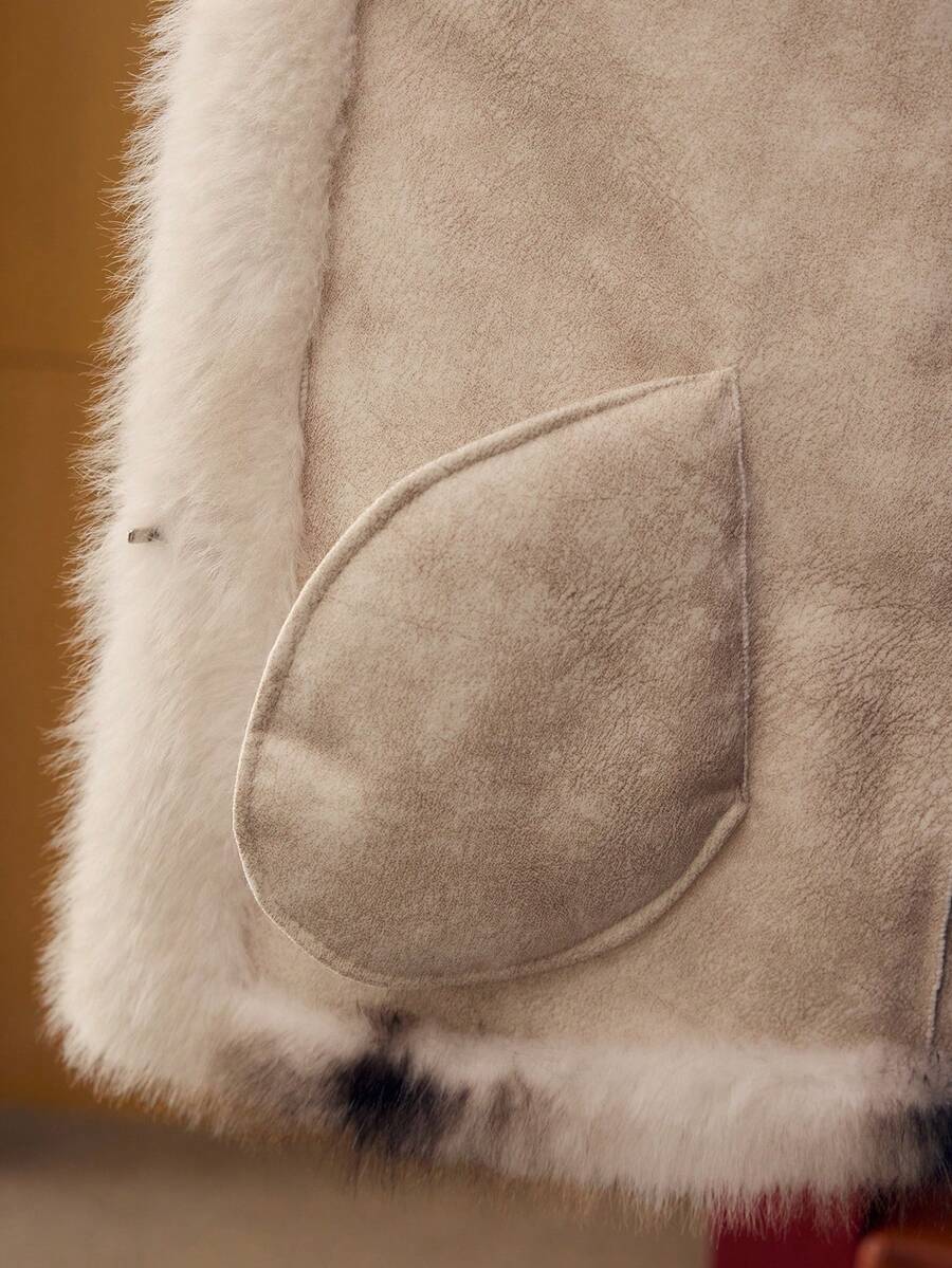 Lapel Colorblock Coat