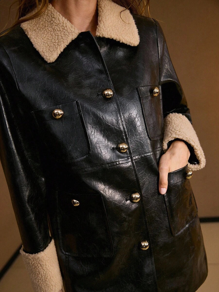 PU Leather Coat