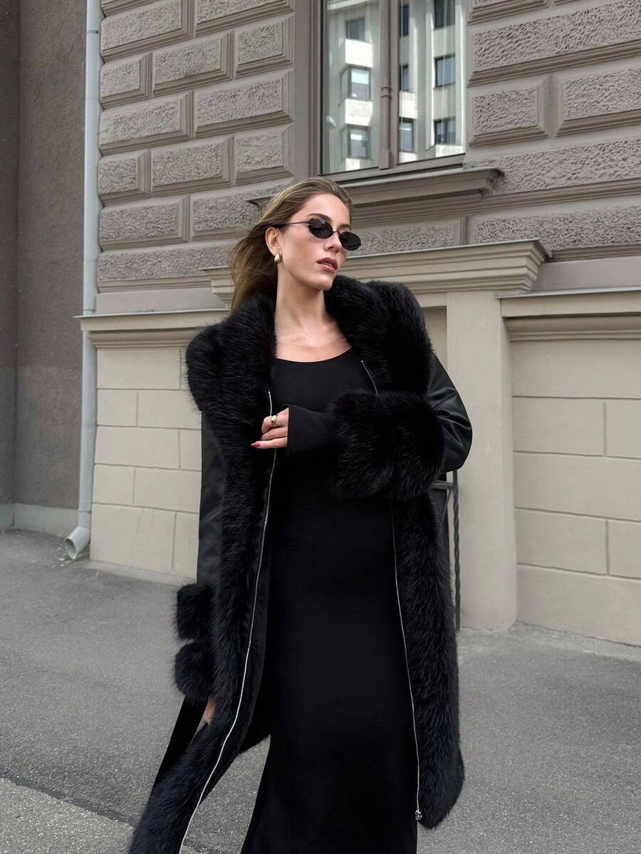 Belted Contrast Coat