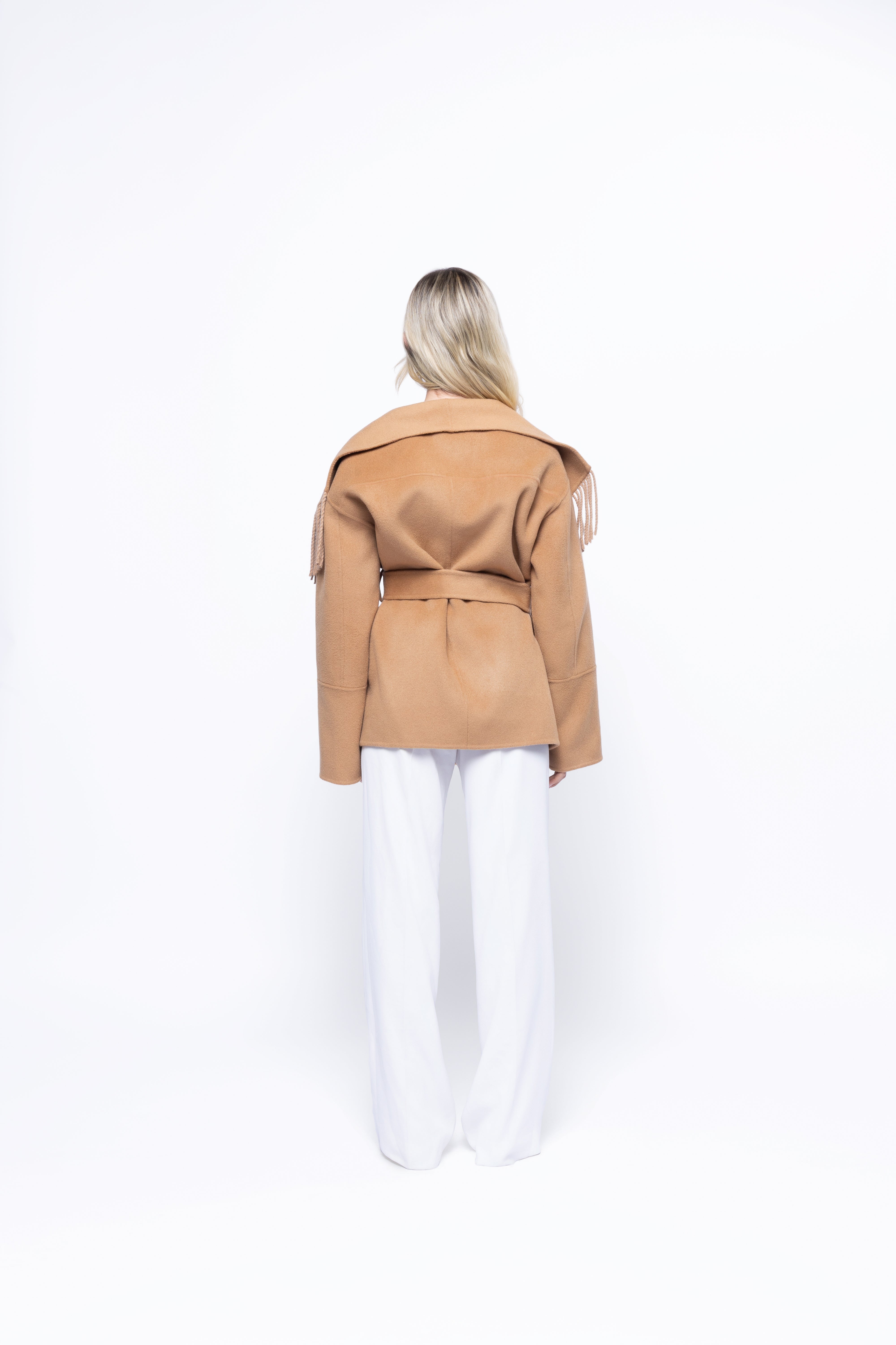 FringeWrap Wool Coat