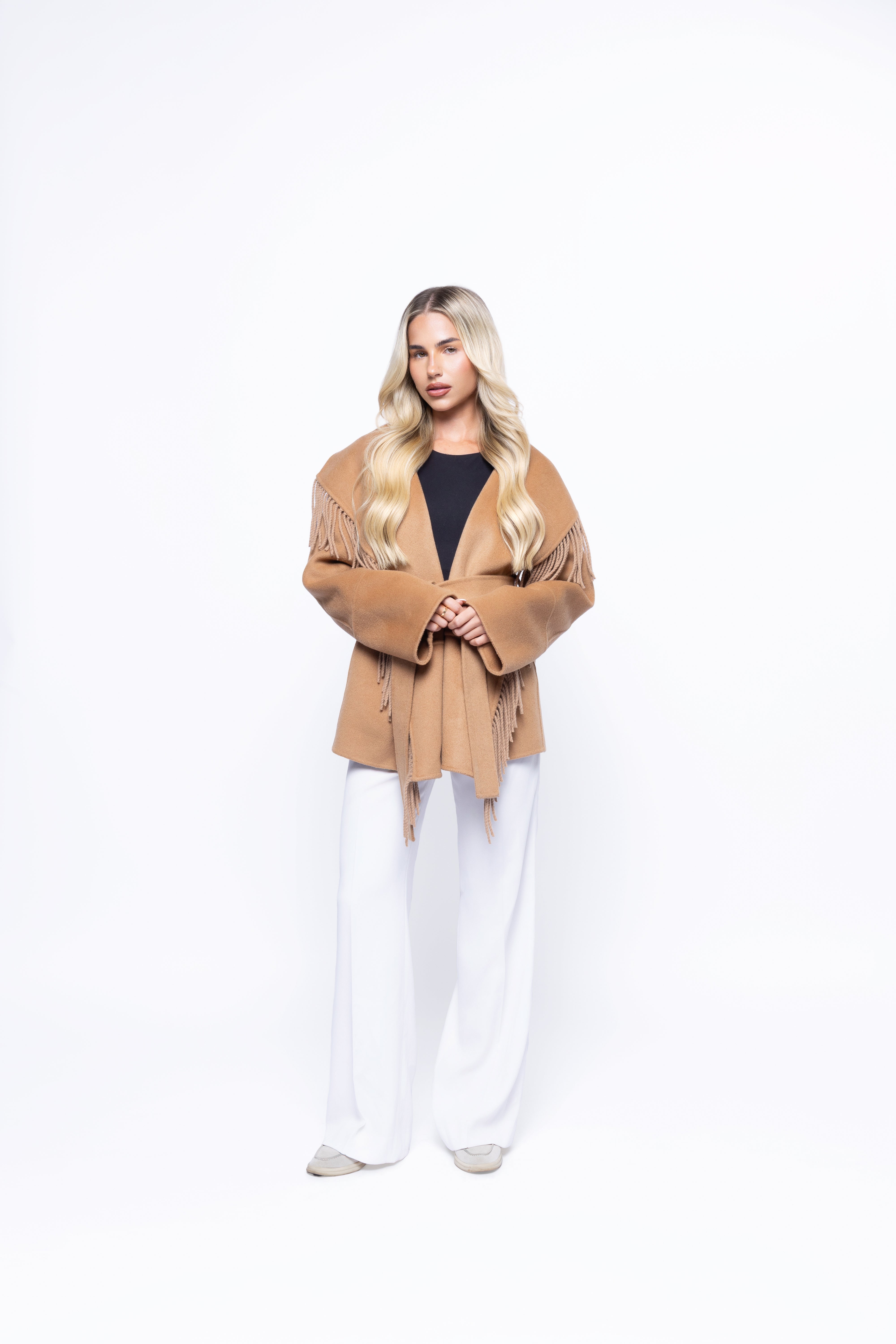 FringeWrap Wool Coat