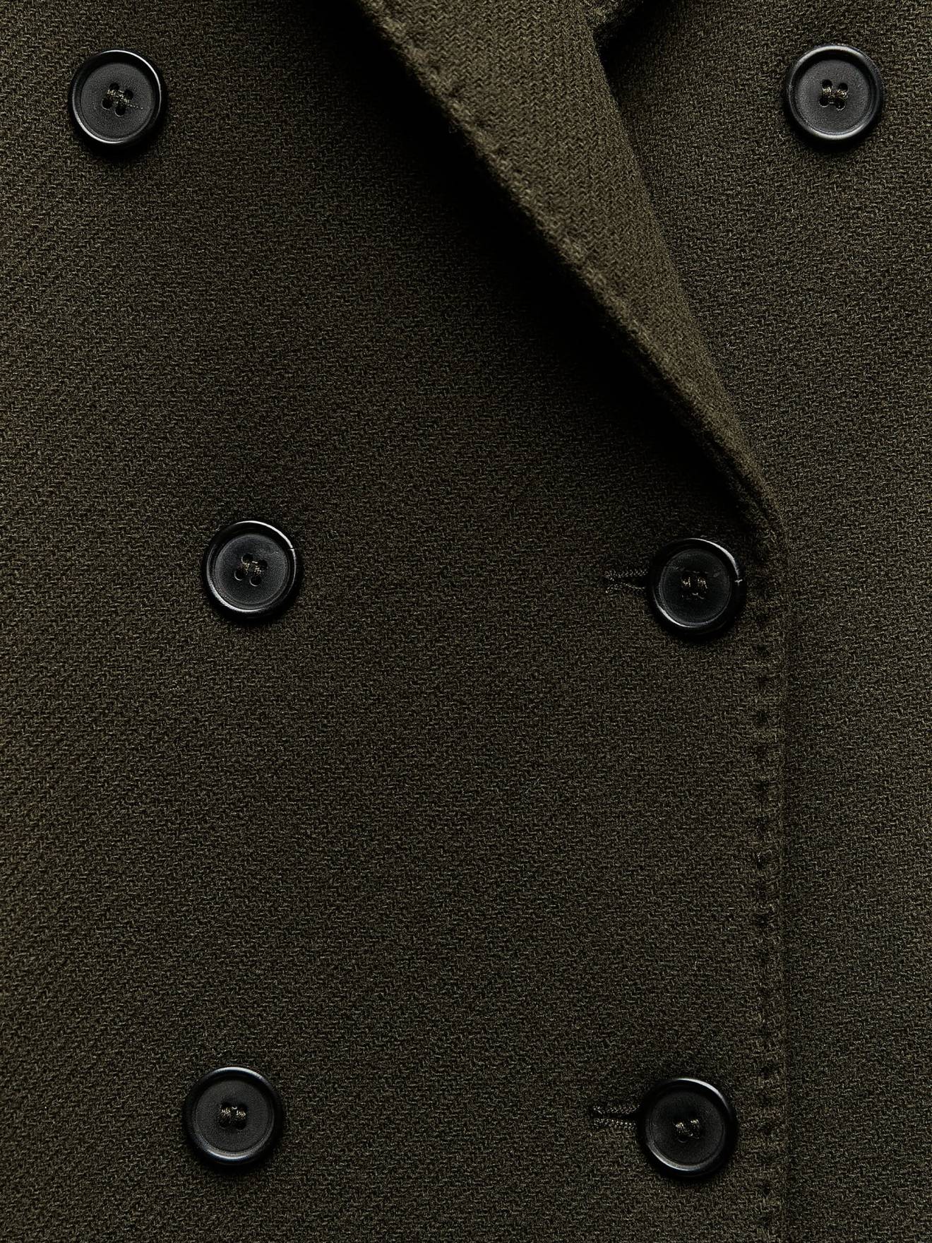 Green long wool coat