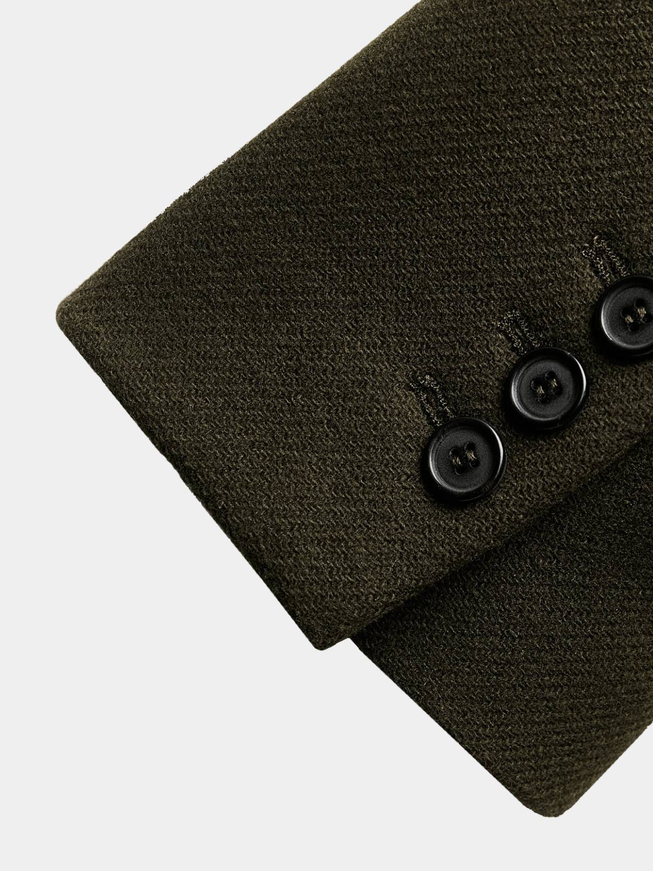 Green long wool coat