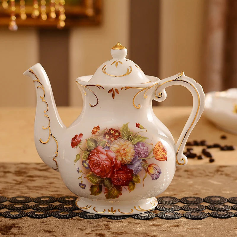 Conjunto de Chá Floral Imperial em Cerâmica