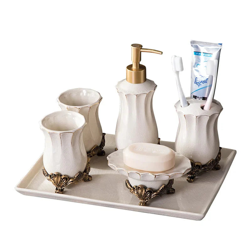 Conjunto de Acessórios para Banheiro em Cerâmica Imperial