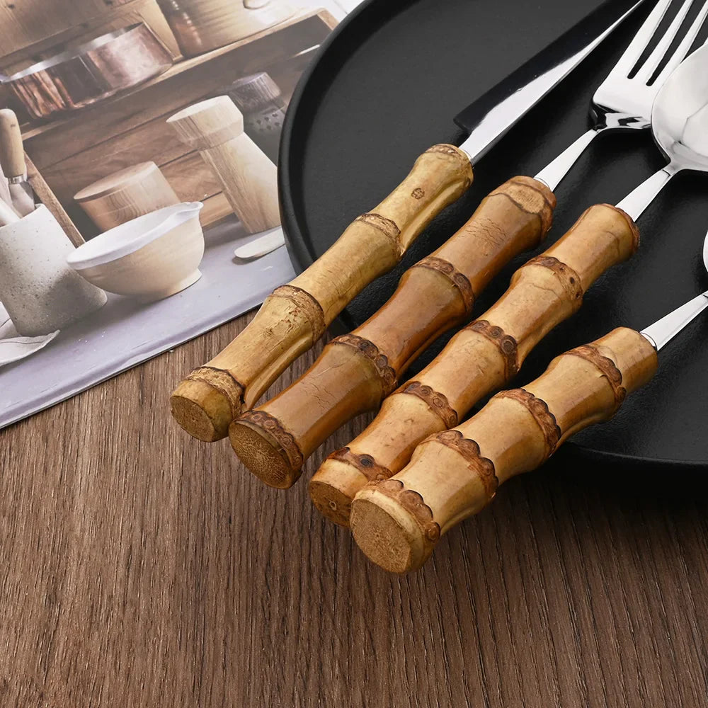 Conjunto de Talheres Élitaire em Bamboo – 24 Peças