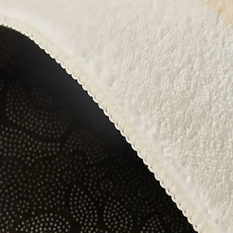 Estilo creme decoração do quarto tapete redondo fofo macio lounge tapete moderno simples para sala de estar lavável pelúcia vestiário tapete