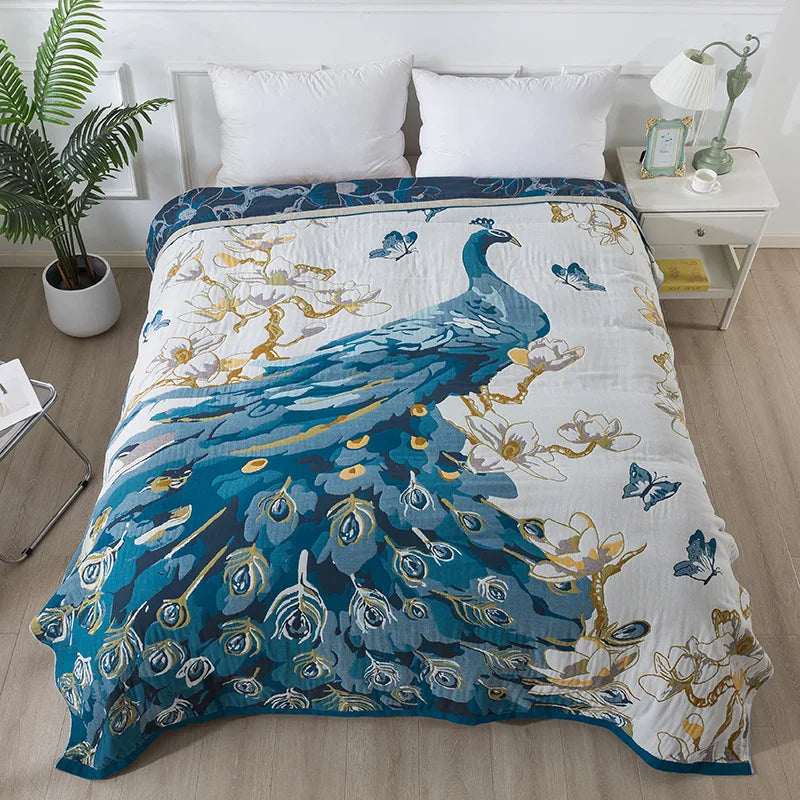 Colcha Boho de Algodão com Estampa Geométrica Sofisticada