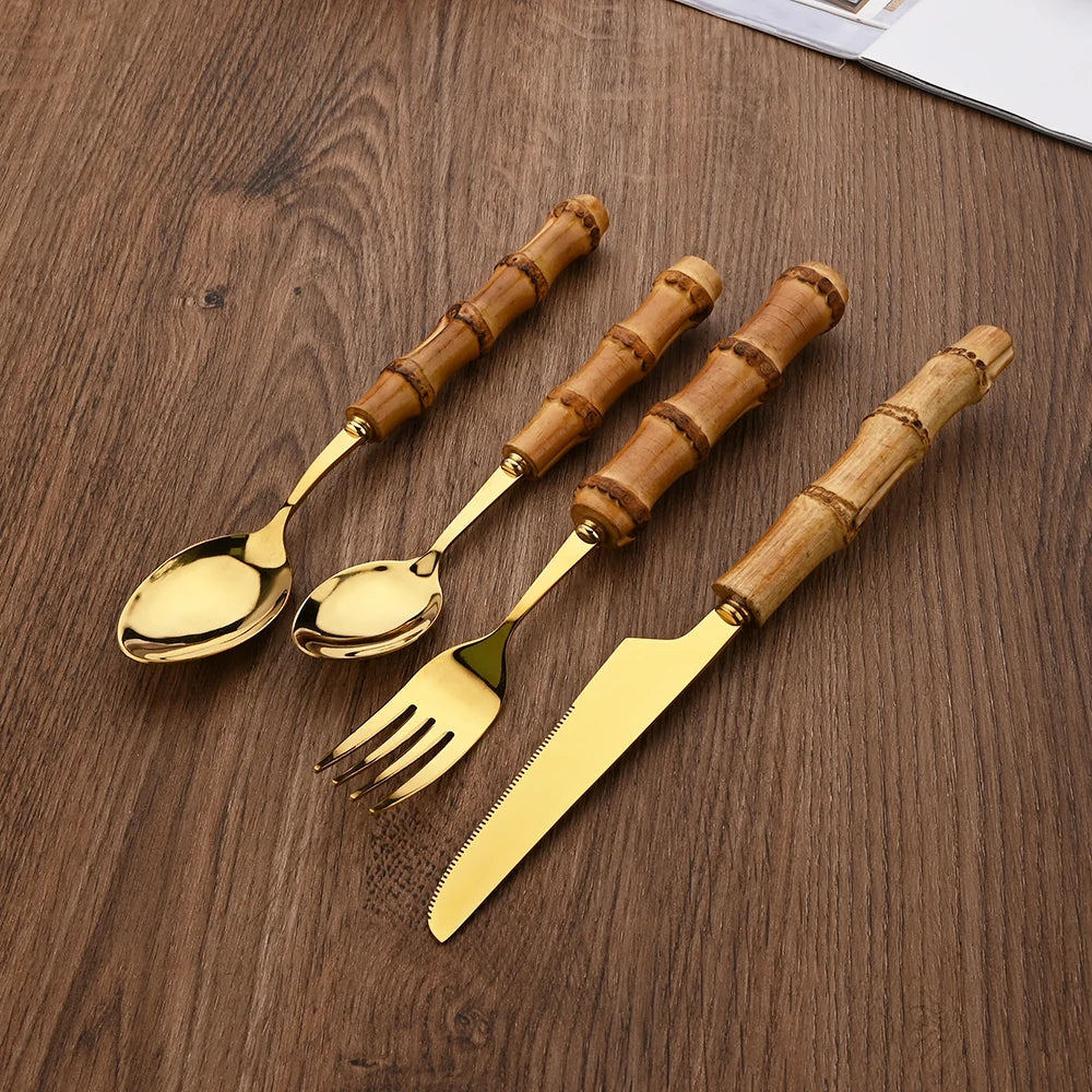 Conjunto de Talheres Élitaire em Bamboo – 24 Peças