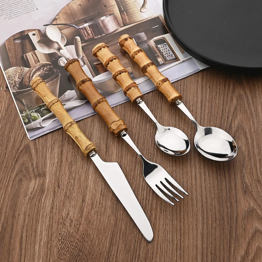 Conjunto de Talheres Élitaire em Bamboo – 24 Peças
