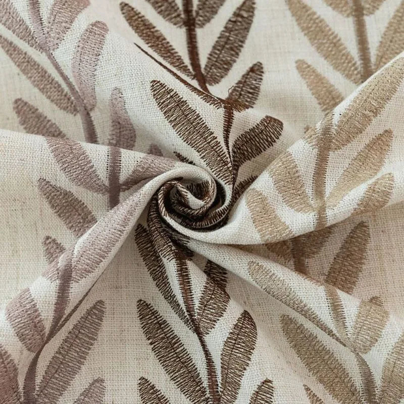 Toalha de Mesa Floral Bordada em Linho de Algodão