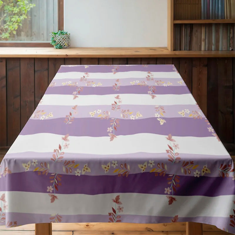 Toalha de mesa retangular com estampa floral vintage perfeita para mesas de jantar feita em tecido de poliéster durável