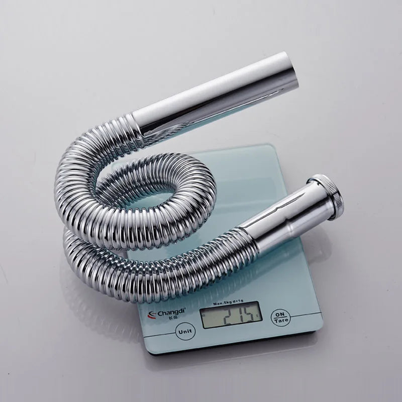 Mangueira de bronze sifão flexível pia dreno do banheiro cozinha bacia tubo água dn30 pia conjunto resíduos acessórios da banheira