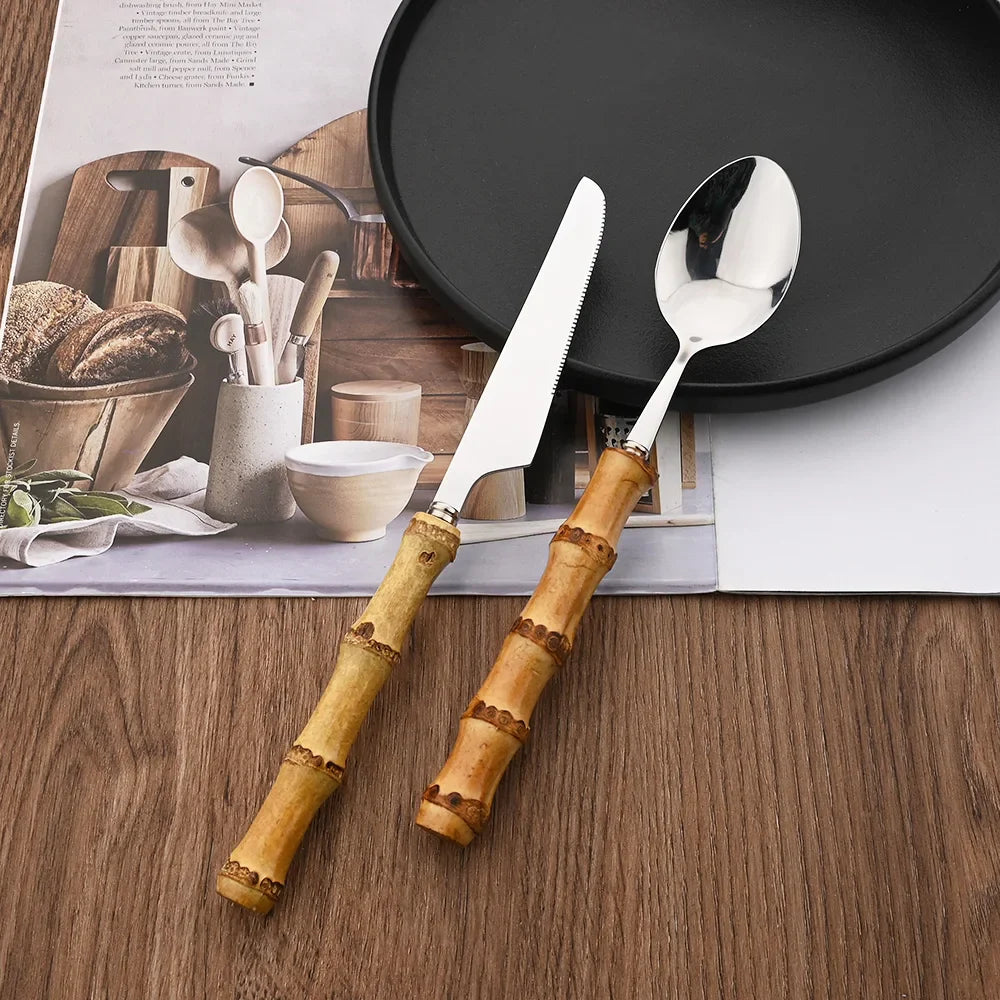 Conjunto de Talheres Élitaire em Bamboo – 24 Peças