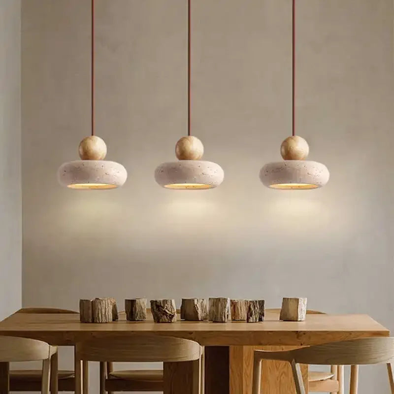 Luminária pendente vintage com pedra de ágata amarela natural, perfeita para quarto ou restaurante