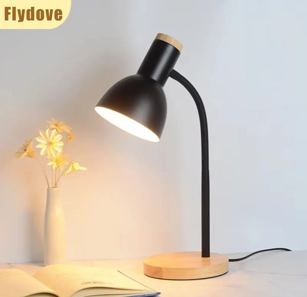 Nordic led lâmpada de mesa criativo plug-in mangueira dobrável aprendizagem proteção para os olhos casa sala estar dormitório cabeceira luz decorativa