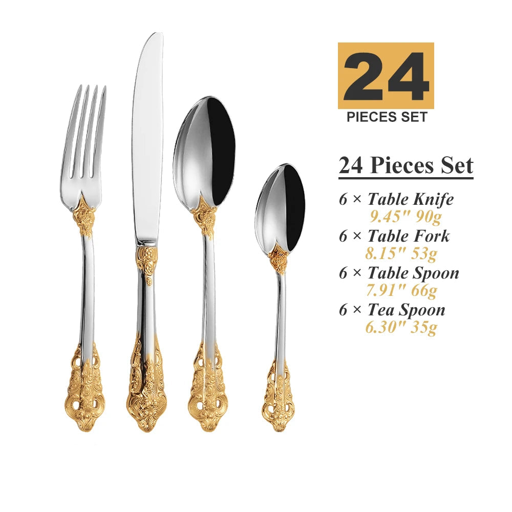 Conjunto de Talheres Luxo Ouro Rosê