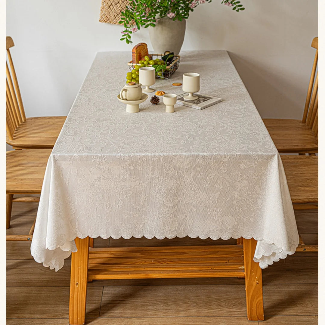 1pc estilo rural toalha de mesa de renda, toalha de mesa retangular redonda, toalha de mesa impermeável de restaurante, mesa de centro, decoração de cozinha