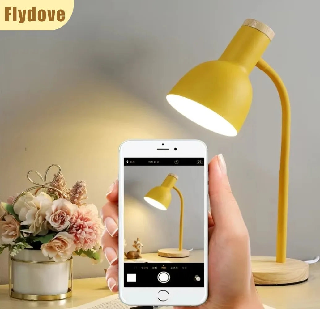 Nordic led lâmpada de mesa criativo plug-in mangueira dobrável aprendizagem proteção para os olhos casa sala estar dormitório cabeceira luz decorativa