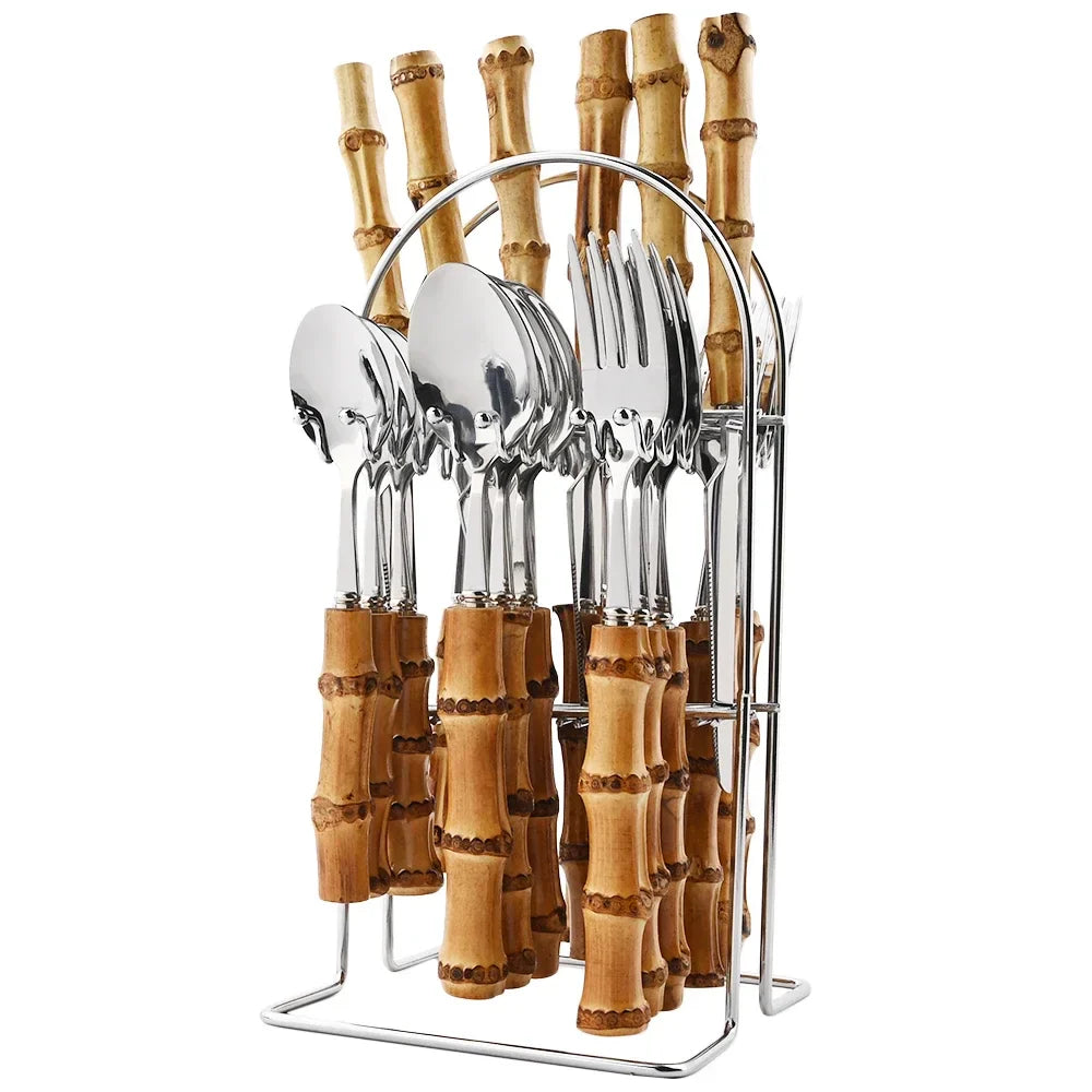 Conjunto de Talheres Élitaire em Bamboo – 24 Peças