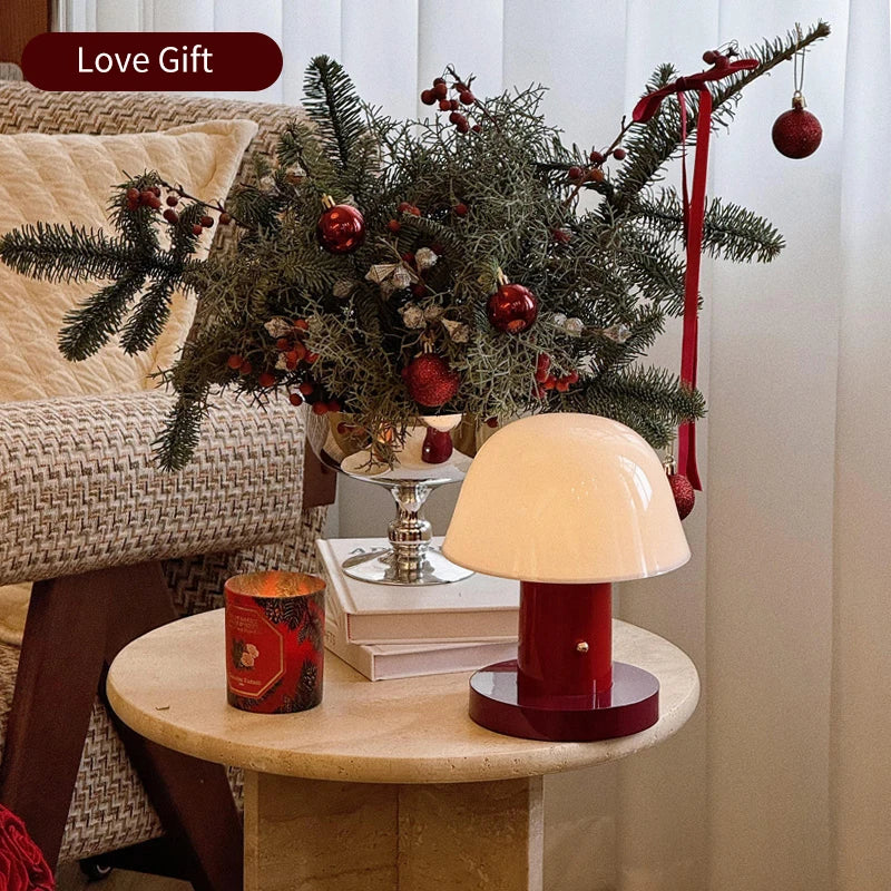 Cogumelo candeeiro de mesa cor quente luz da noite usb recarregável led toque luz piano revestimento superfície amor presente lâmpada