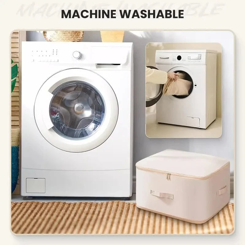 Sacos de armazenamento de colcha de grande capacidade elegantes organizadores de edredom de poliéster com alça sacos de classificação de roupas com zíper compressível