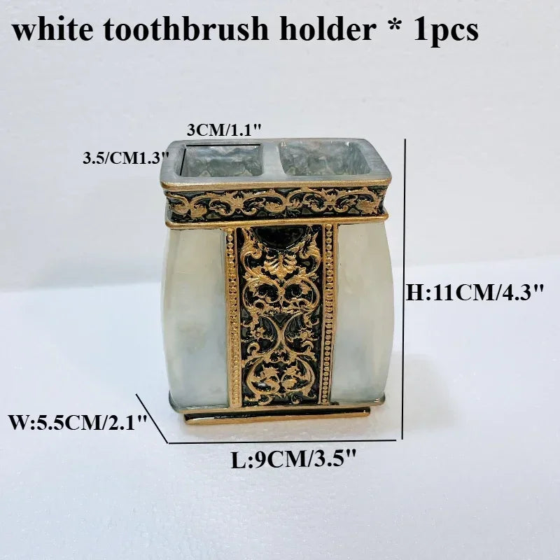 Conjunto Luxuoso de Banheiro em Resina - 5 Peças