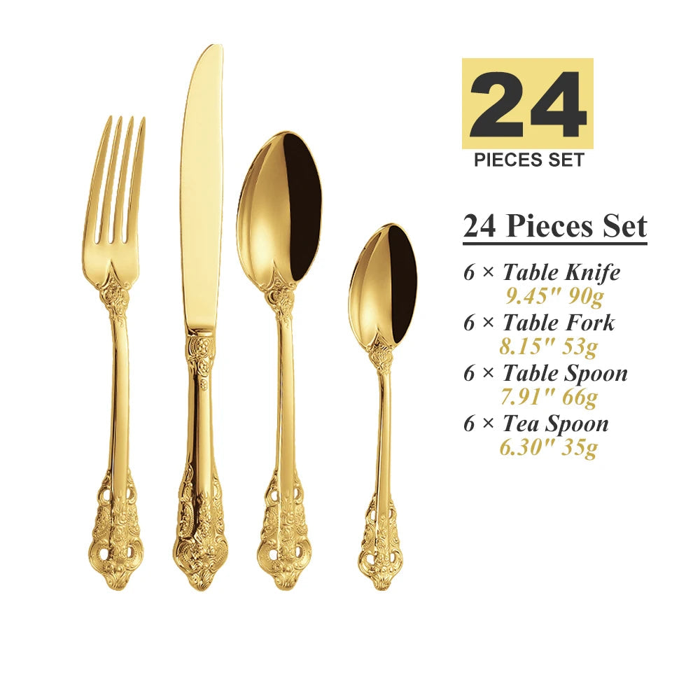 Conjunto de Talheres Luxo Ouro Rosê