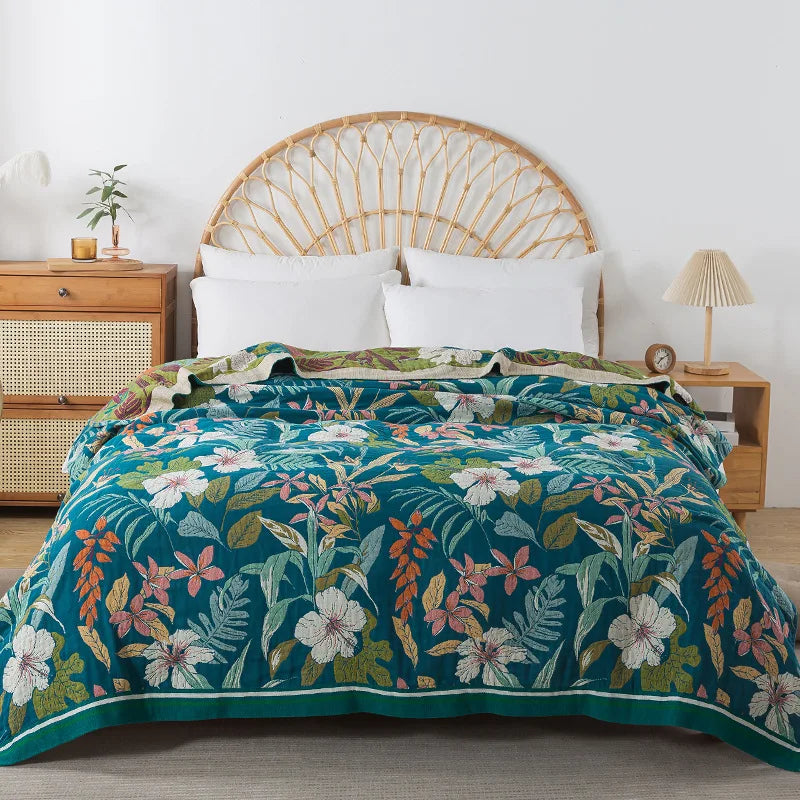 Colcha Boho de Algodão com Estampa Geométrica Sofisticada