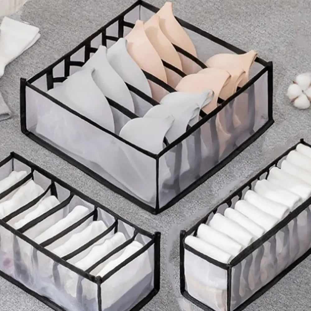1pc-organizador de armário para meias casa separada caixa de armazenamento de roupa interior 7/9/11 grades jeans sutiã organizador dobrável gaveta organizador
