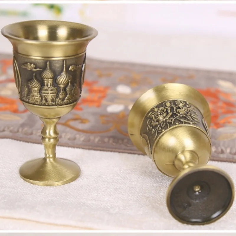 Conjunto de 2 Taças de Vinho Imperial em Bronze