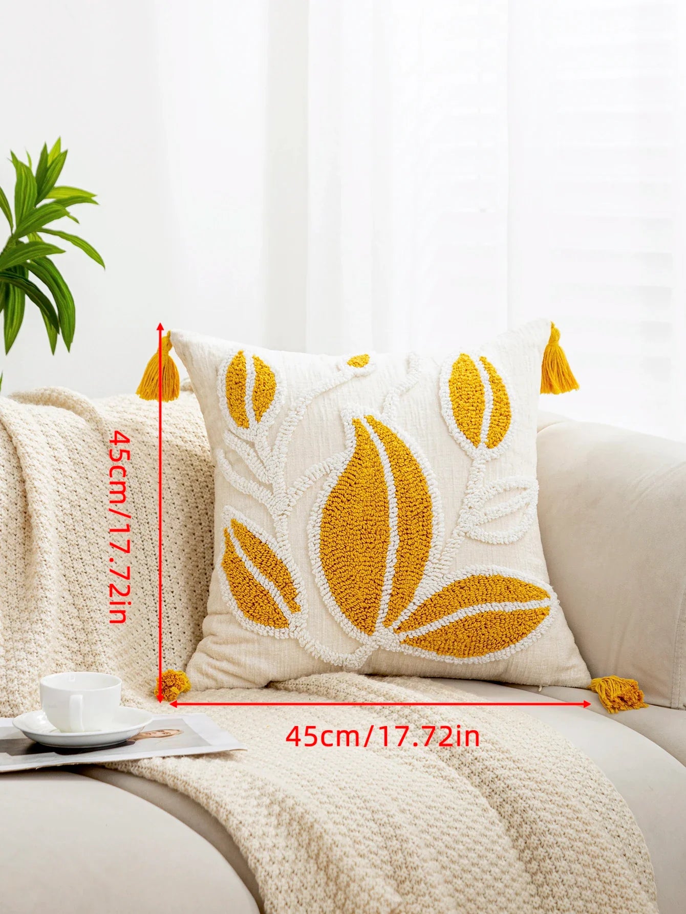 Elegante Conjunto de 4 Almofadas Botânica