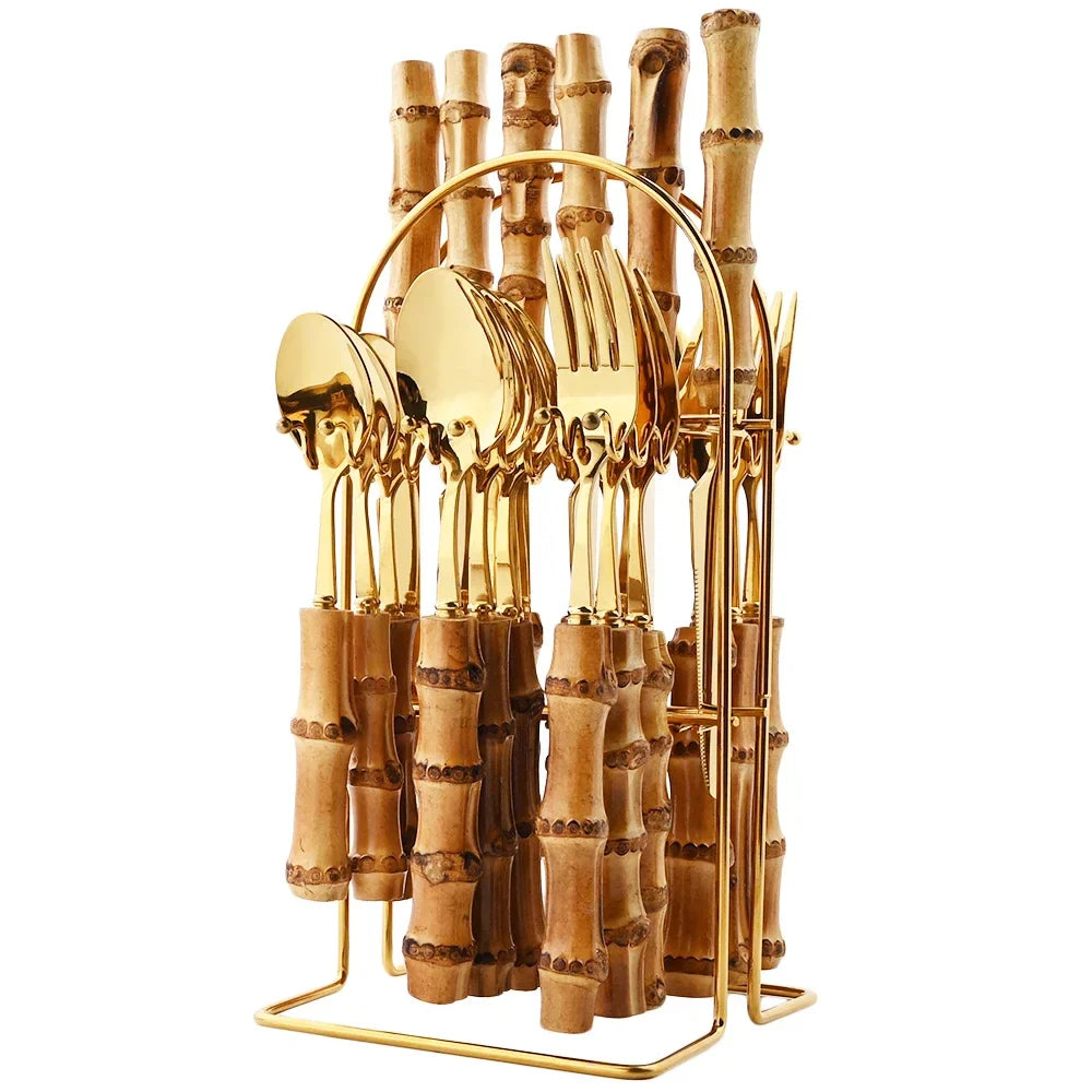 Conjunto de Talheres Élitaire em Bamboo – 24 Peças