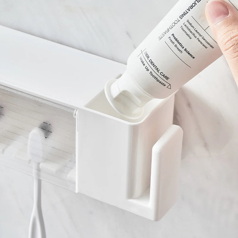 Prateleiras do banheiro montagem na parede escova de dentes titular ventosa rack armazenamento produtos de higiene pessoal organizador acessórios do banheiro