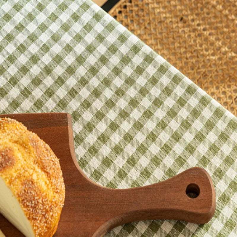 Toalha de Mesa Xadrez Campestre com Franjas Elegantes