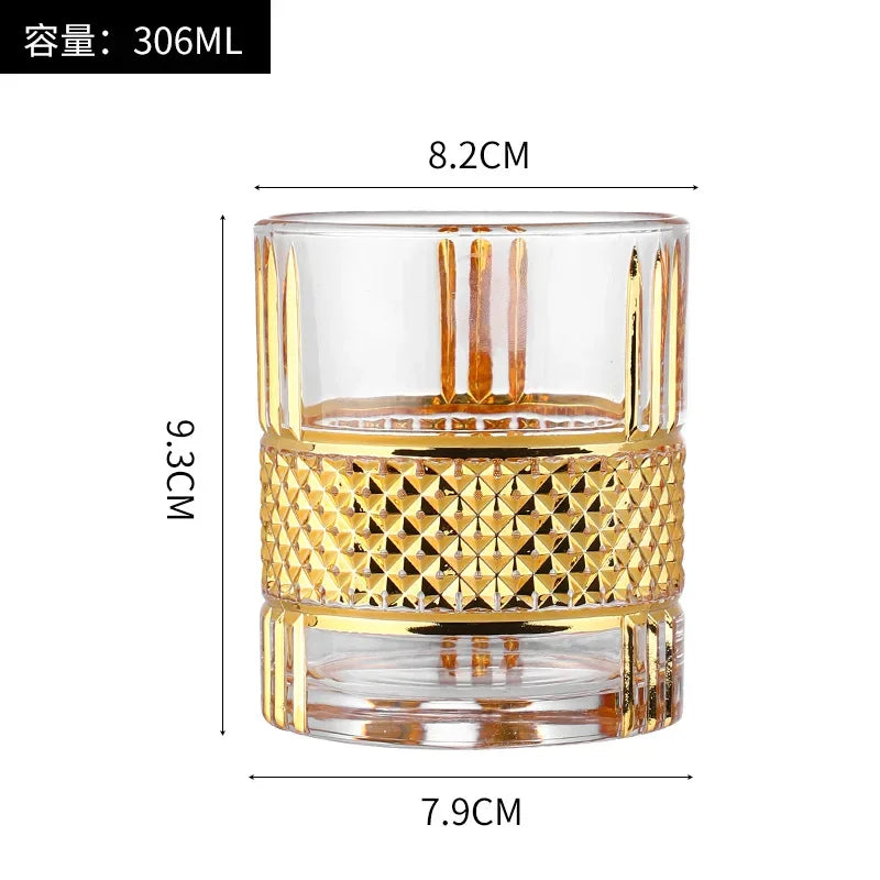 Europeu Cálice de Cristal Dourado