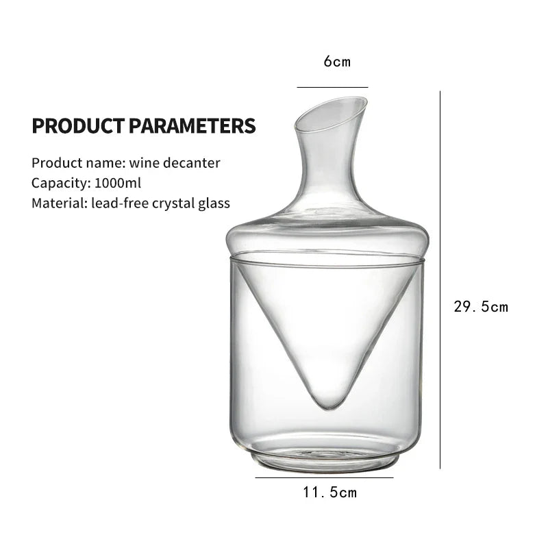 Decanter de Cristal com Balde de Gelo 1L