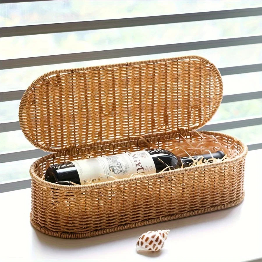 Cesta de Armazenamento em Rattan