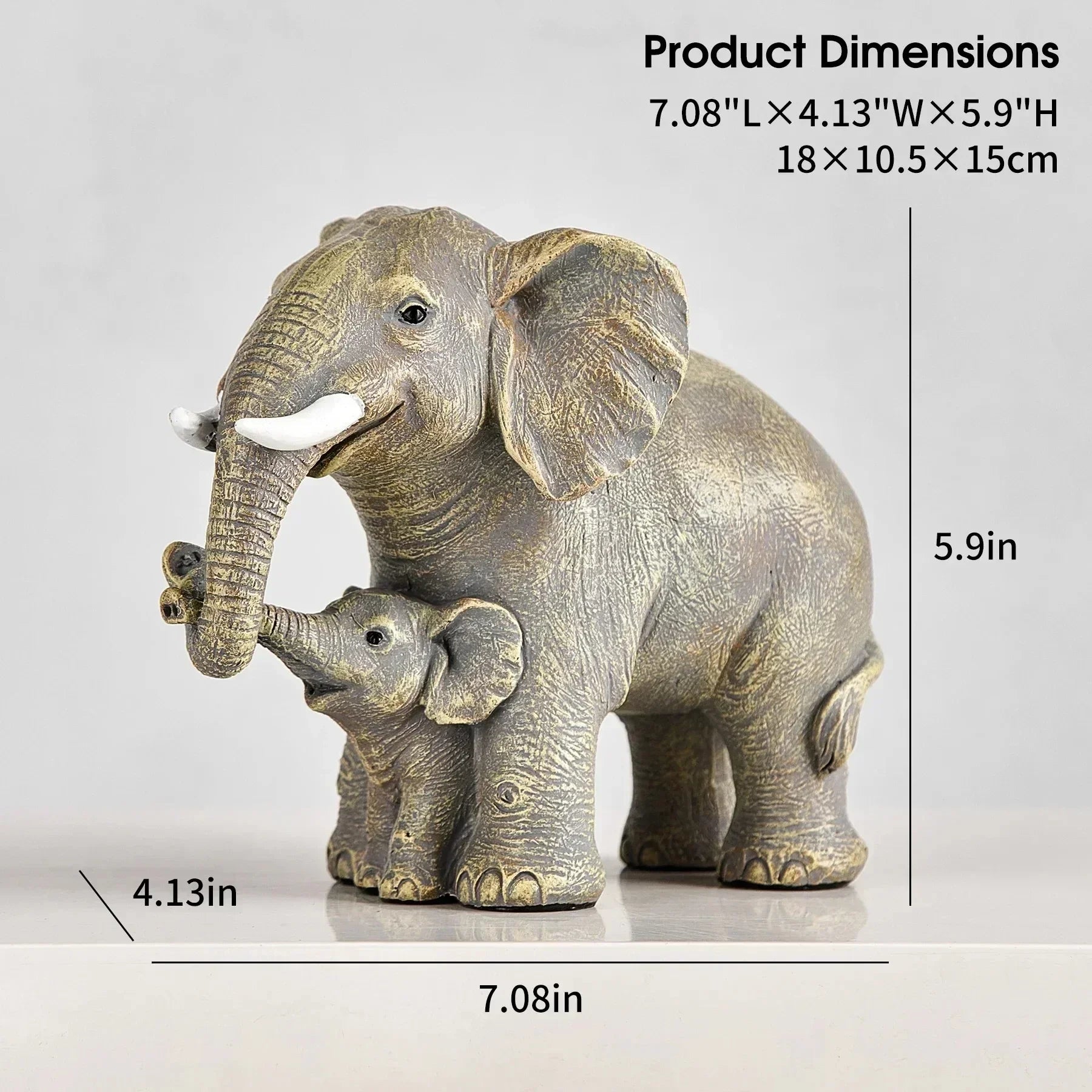 Estátua de Elefante em Resina - Símbolo de Elegância e Prosperidade