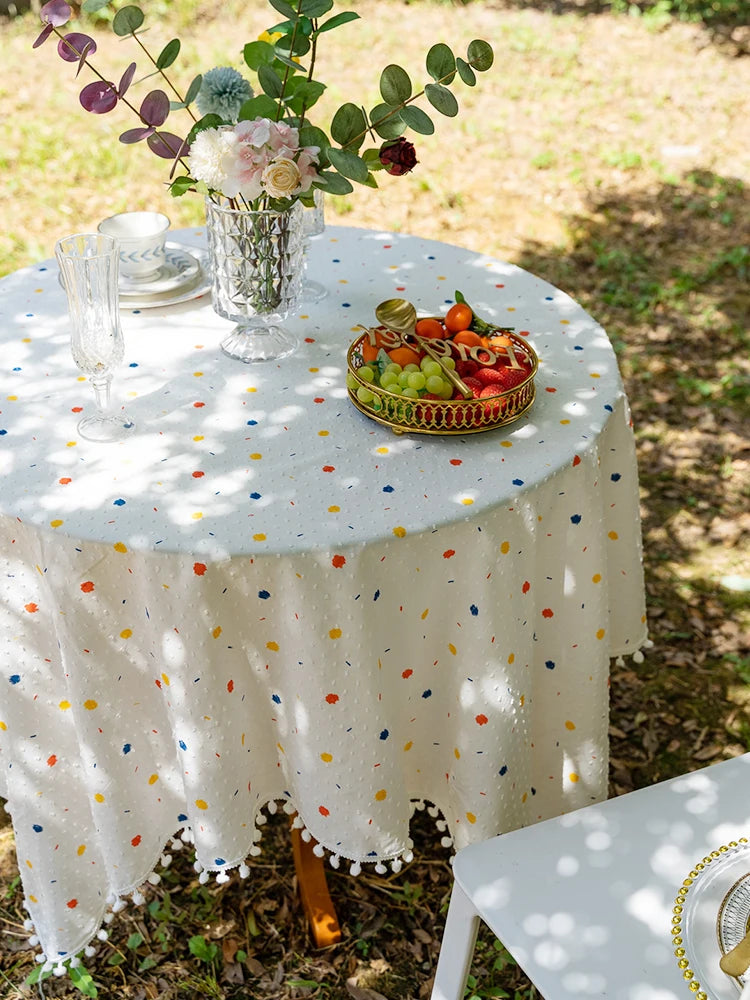 Toalha de mesa floral de algodão com margaridas estilo coreano, decoração de mesa de chá, capa de mesa retangular para cozinha, casamento, sala de jantar