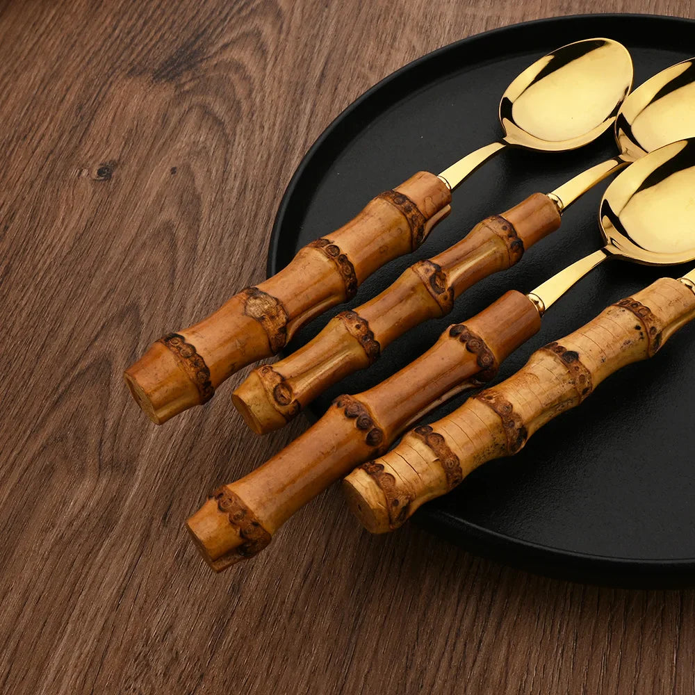 Conjunto de Talheres Élitaire em Bamboo – 24 Peças
