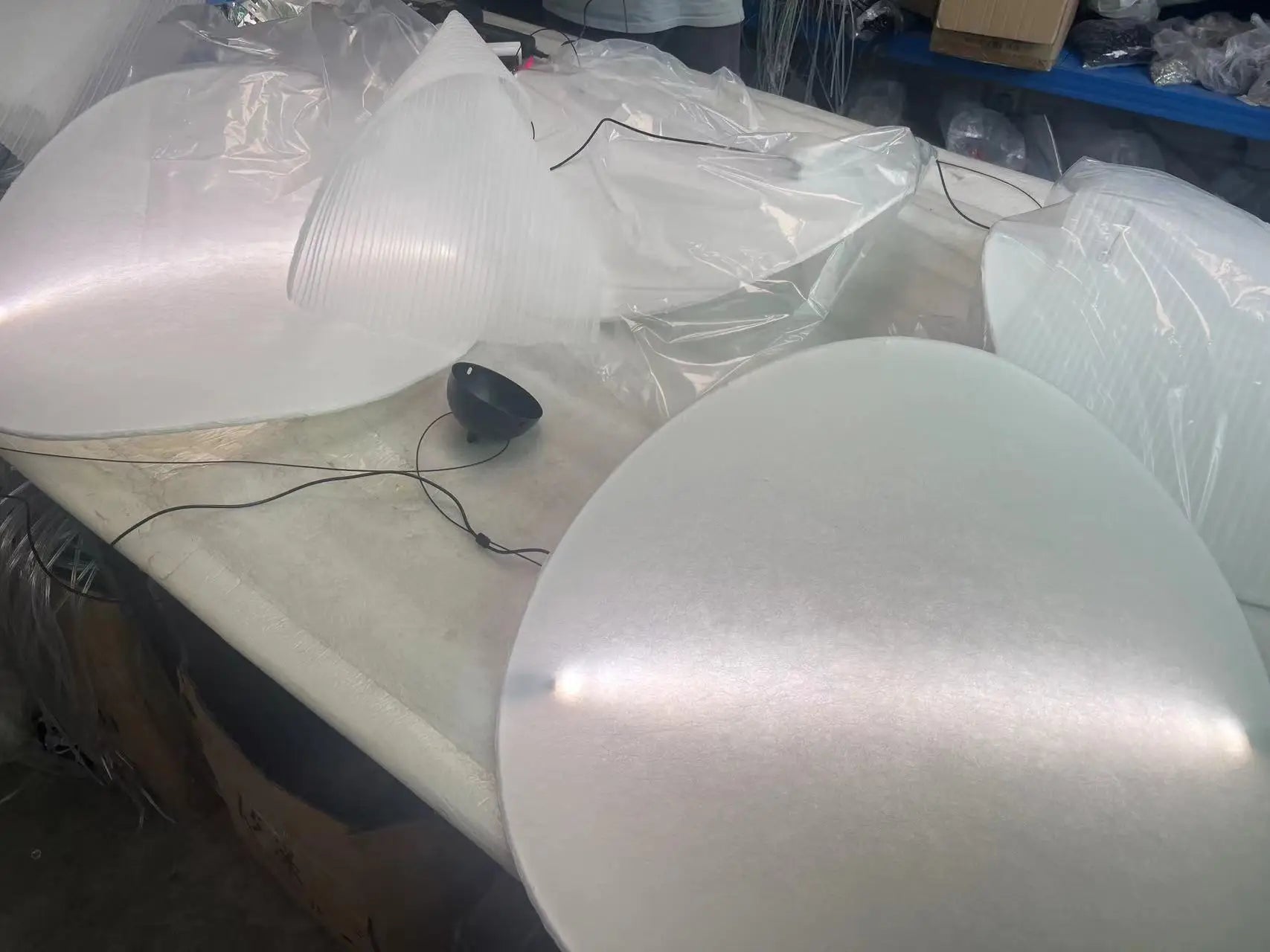 Designer de tecido seda led pingente lustre para sala estar decoração casa suspensão luminária artesanal não papel tiro real