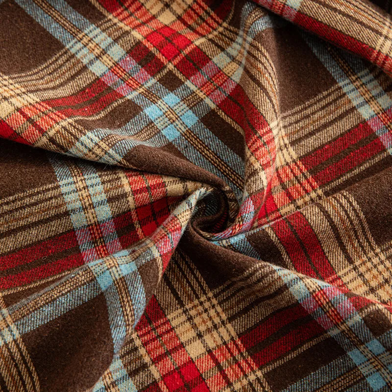 Toalha de Mesa Xadrez Natalina com Babados