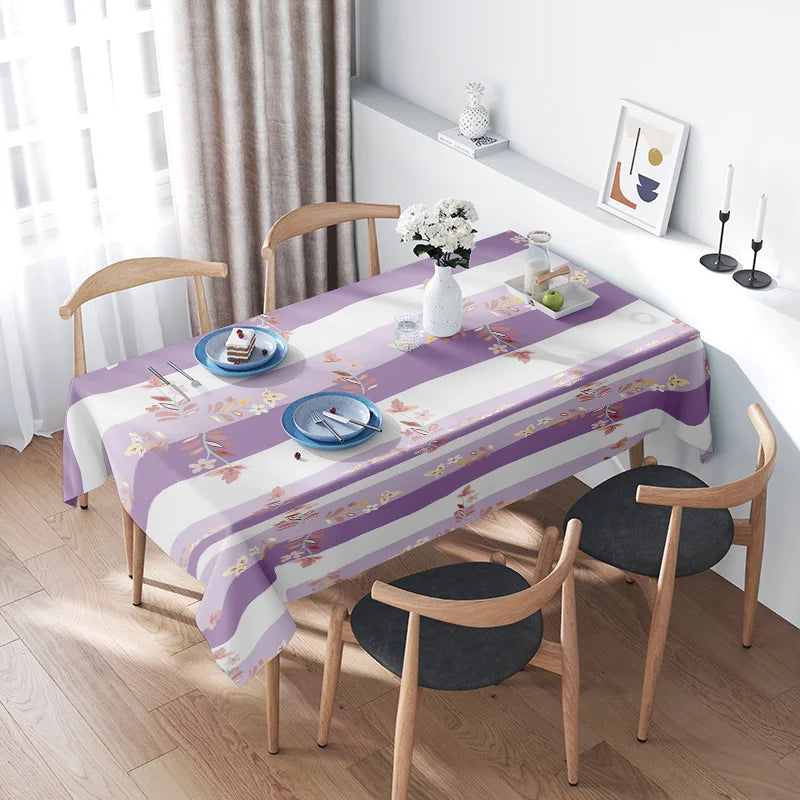 Toalha de mesa retangular com estampa floral vintage perfeita para mesas de jantar feita em tecido de poliéster durável