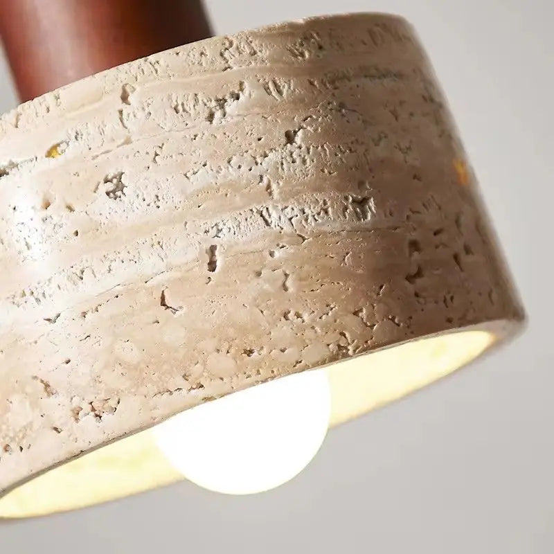Amarelo travertino wabi sabi estilo luz pingente de cabeceira estilo creme famoso inn retro nordic restaurante mesa jantar balcão barra