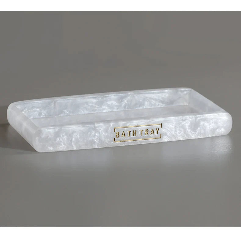 Conjunto de Acessórios Essencial de Banheiro Branco Pérola