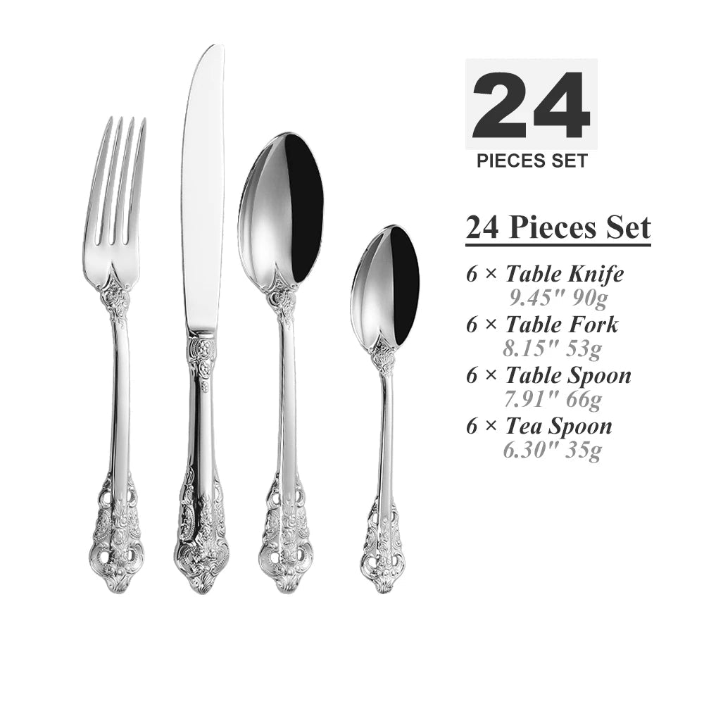 Conjunto de Talheres Luxo Ouro Rosê