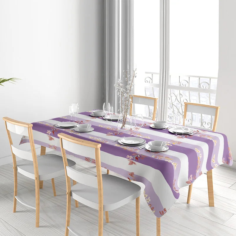 Toalha de mesa retangular com estampa floral vintage perfeita para mesas de jantar feita em tecido de poliéster durável