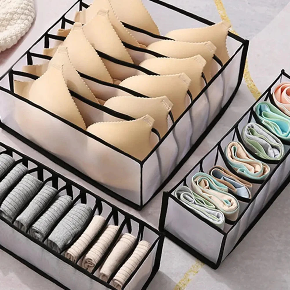 1pc-organizador de armário para meias casa separada caixa de armazenamento de roupa interior 7/9/11 grades jeans sutiã organizador dobrável gaveta organizador
